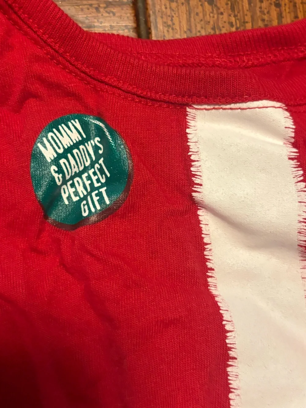 Baby Christmas Long Sleeve Onesie, “Mommy & Daddy’s Perfect Gift”, 6-9 month